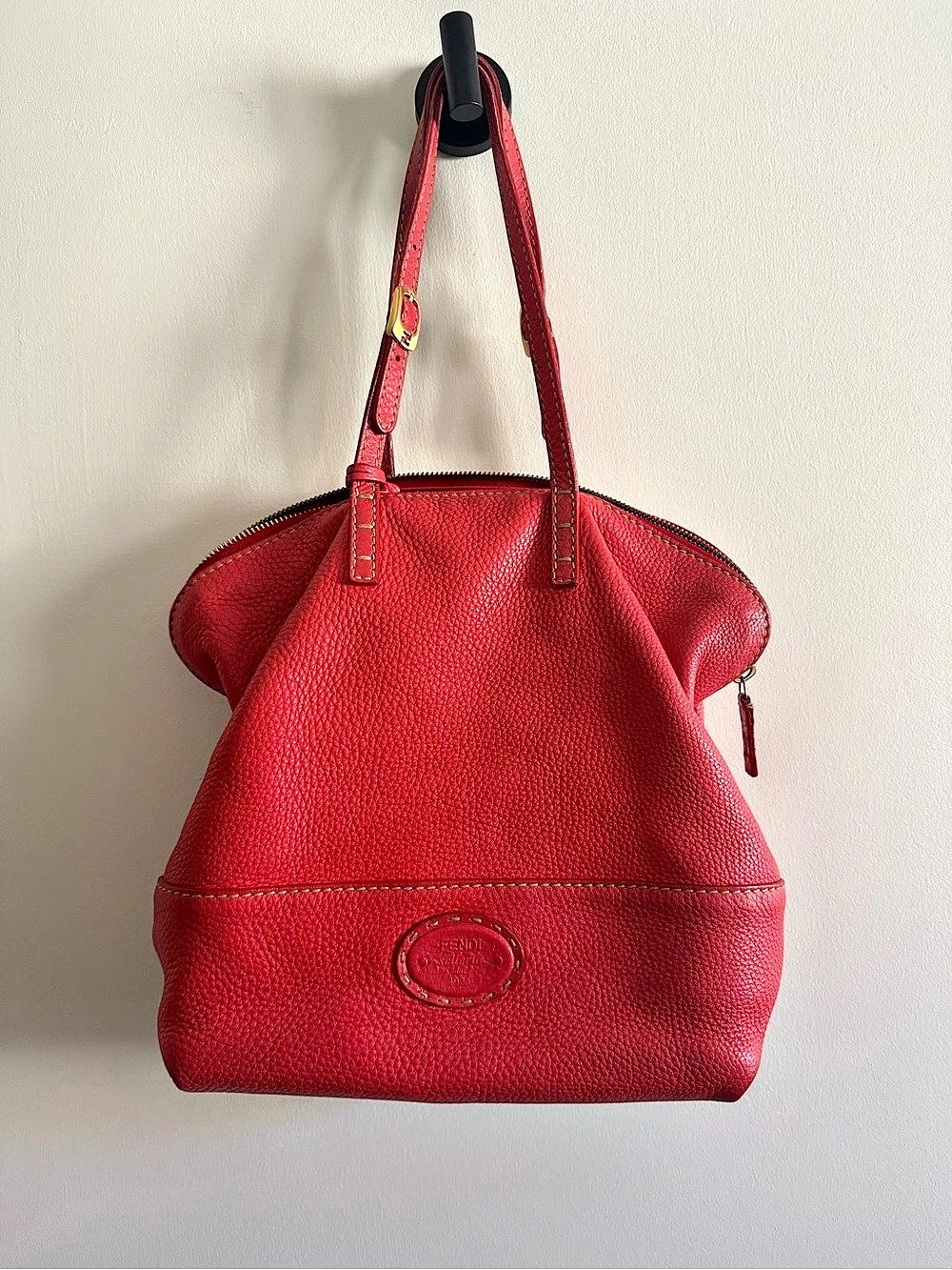 Fendi Selleria Shoulder Bag Selleria Red Leather Shoulder Bag